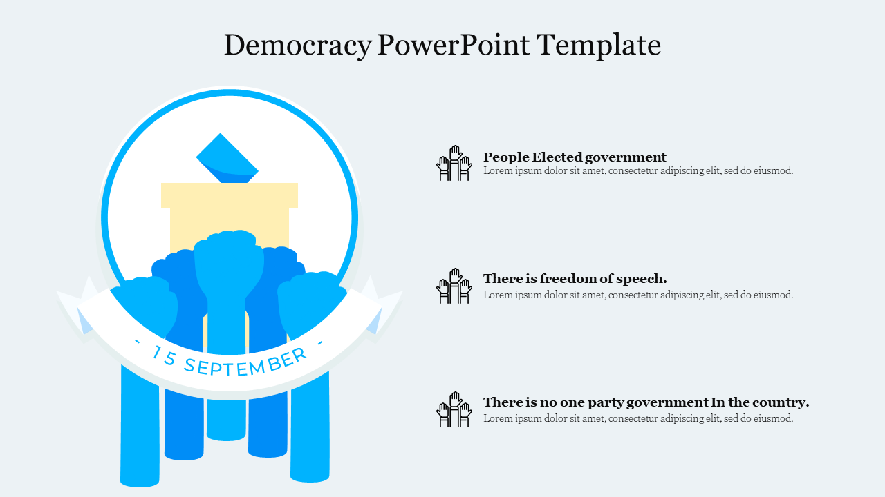  Democracy PowerPoint Template &amp; Google Slides Presentation